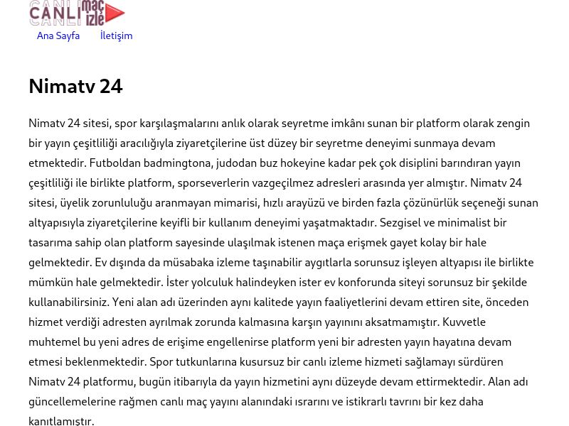 Nimatv 24 Güncel Link - Ekran Görüntüsü