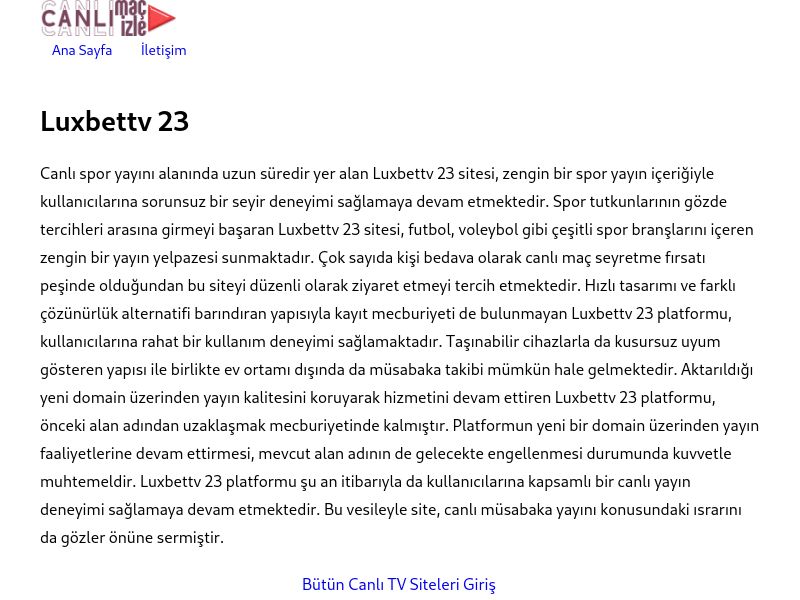 Luxbettv 23 Güncel Giriş - Ekran Görüntüsü