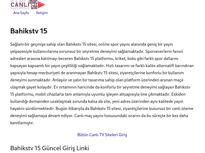 Bahikstv 15 Yeni Adres - Ekran Görüntüsü