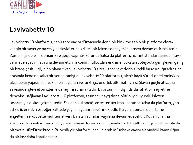 Lavivabettv 10 Güncel Giriş - Ekran Görüntüsü