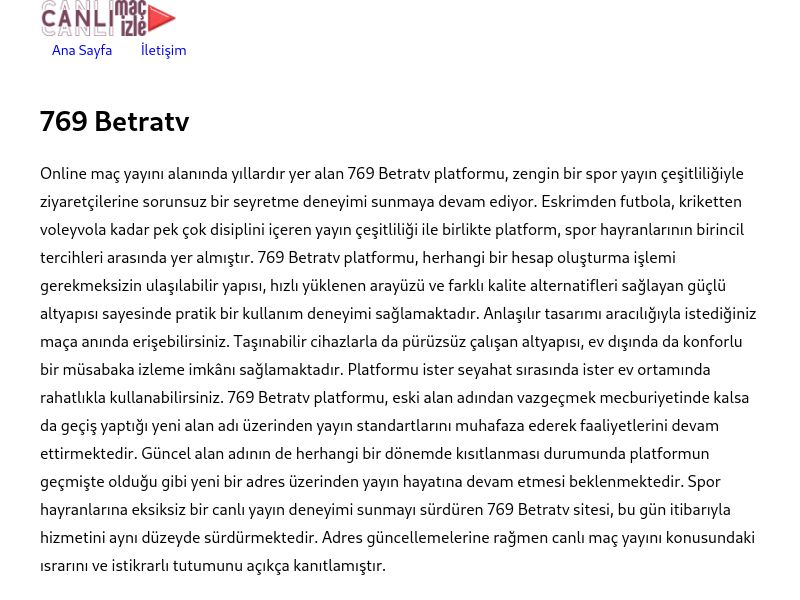 769 Betratv Güncel Link - Ekran Görüntüsü
