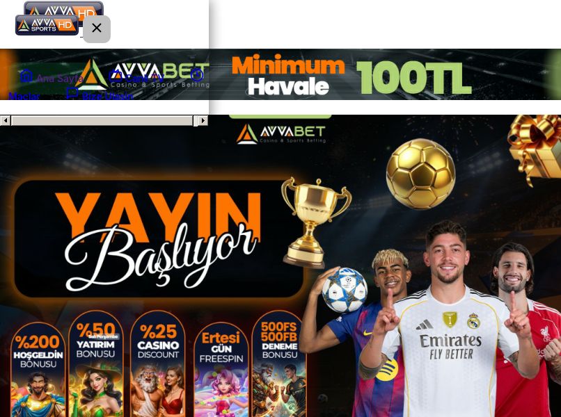 AVVABETSPORTSHD - Canli Mac Izle | HD Spor Yayinlari - Ekran Görüntüsü