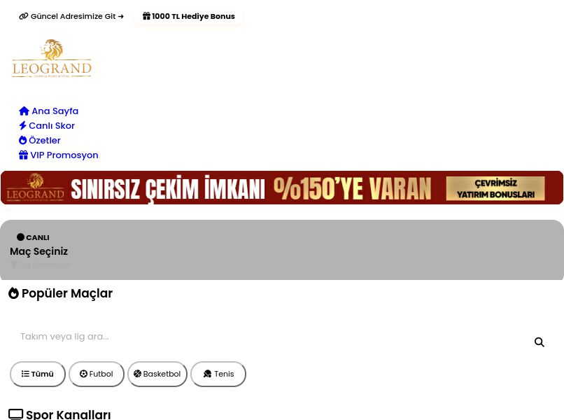 Leo Grand TV | Canlı Maç İzle - Ekran Görüntüsü