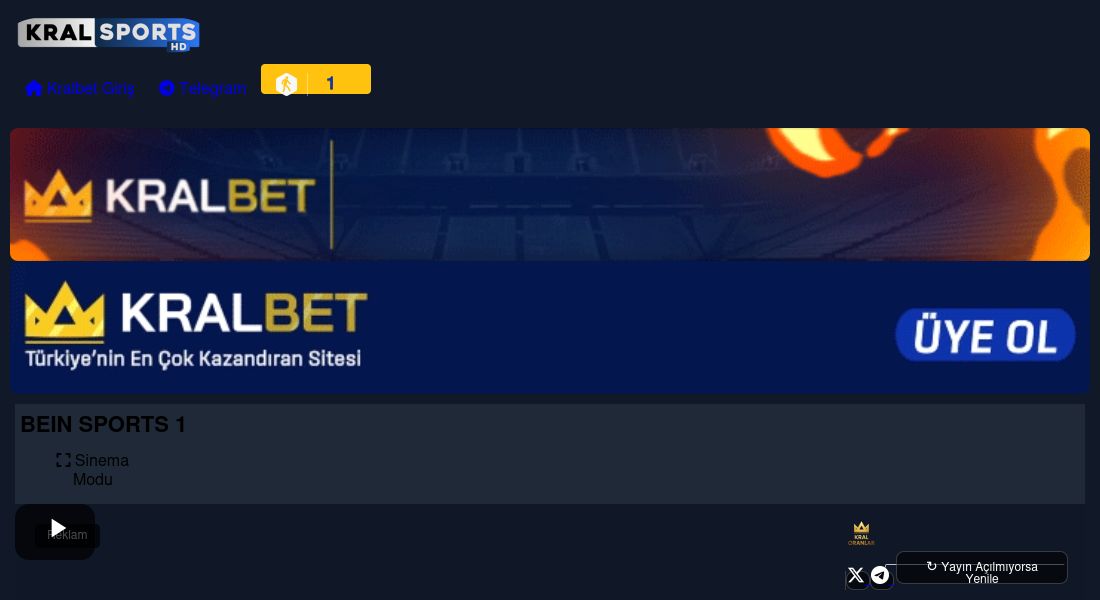 Kralsports HD | Canlı Maç izle, Beinsports izle - Ekran Görüntüsü