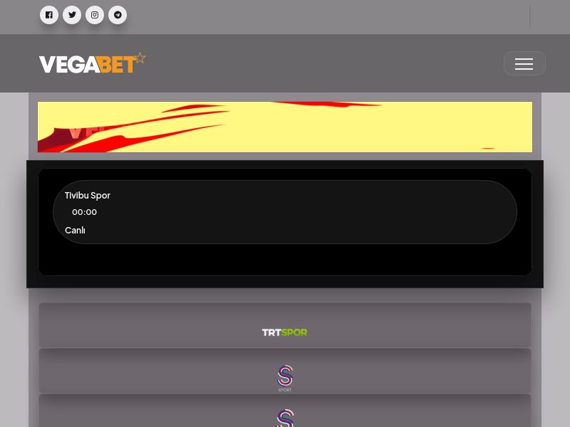 Vegabet TV | Canlı izle - Vegabet Giriş - Ekran Görüntüsü