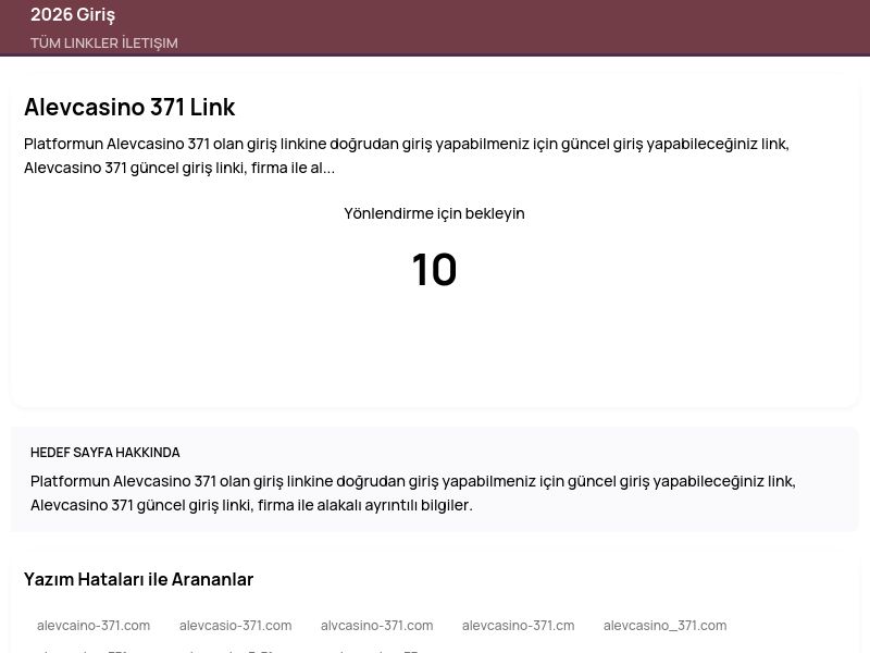 Alevcasino 371 Link - 2026 Giriş - Ekran Görüntüsü