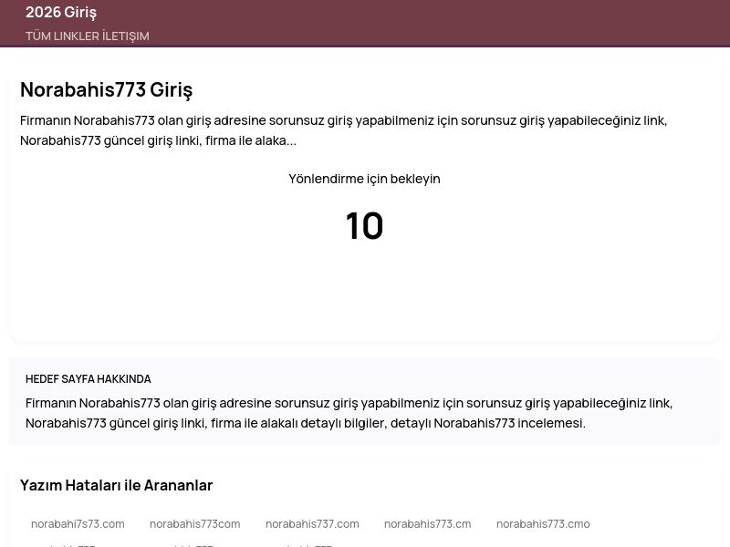 Norabahis773 Giriş - 2026 Giriş - Ekran Görüntüsü