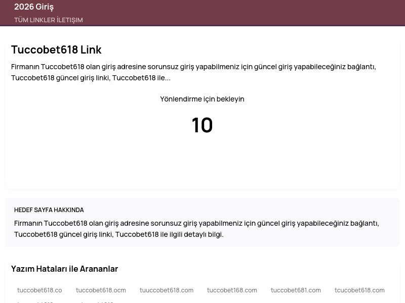 Tuccobet618 Link - 2026 Giriş - Ekran Görüntüsü