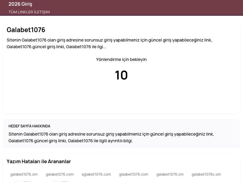 Galabet1076 - 2026 Giriş - Ekran Görüntüsü