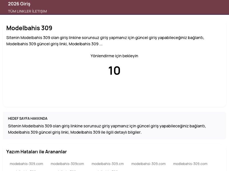 Modelbahis 309 - 2026 Giriş - Ekran Görüntüsü