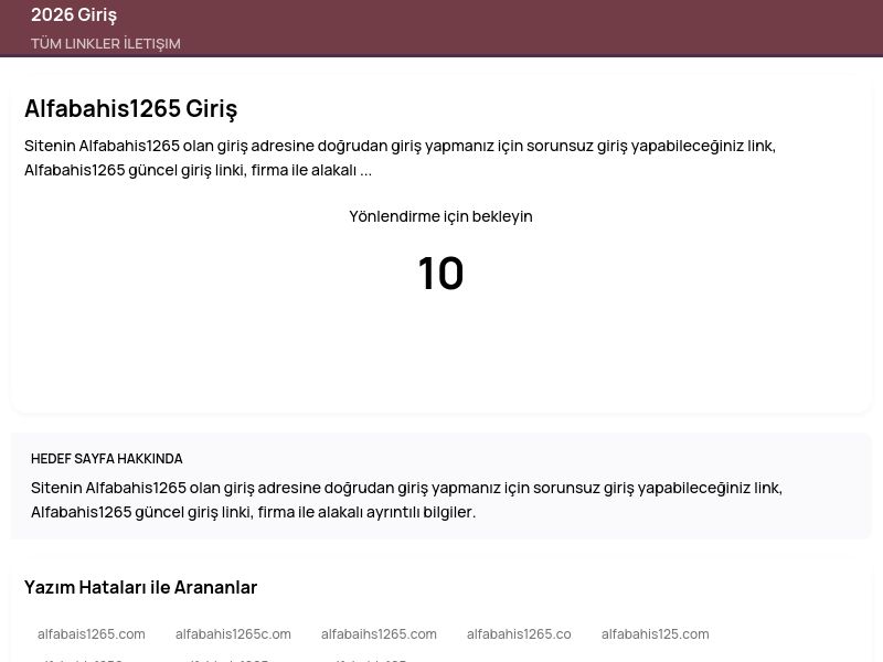 Alfabahis1265 Giriş - 2026 Giriş - Ekran Görüntüsü