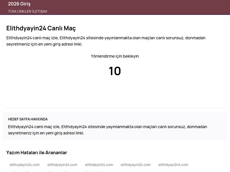Elithdyayin24 Canlı Maç - 2026 Giriş - Ekran Görüntüsü
