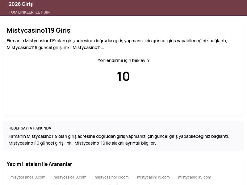 Mistycasino119 Giriş - 2026 Giriş - Ekran Görüntüsü