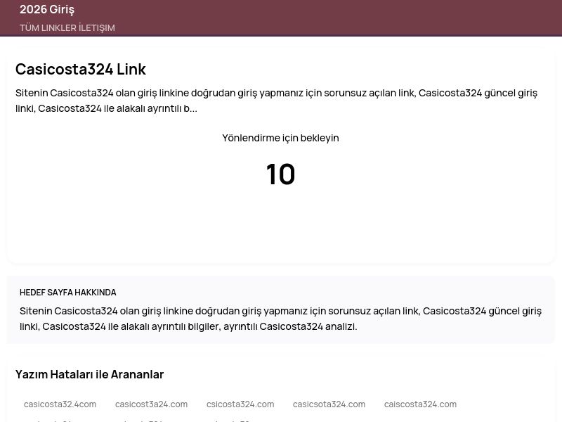 Casicosta324 Link - 2026 Giriş - Ekran Görüntüsü