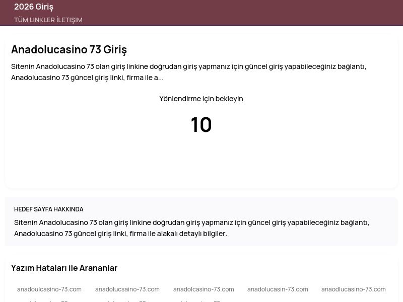 Anadolucasino 73 Giriş - 2026 Giriş - Ekran Görüntüsü