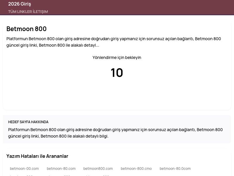 Betmoon 800 - 2026 Giriş - Ekran Görüntüsü