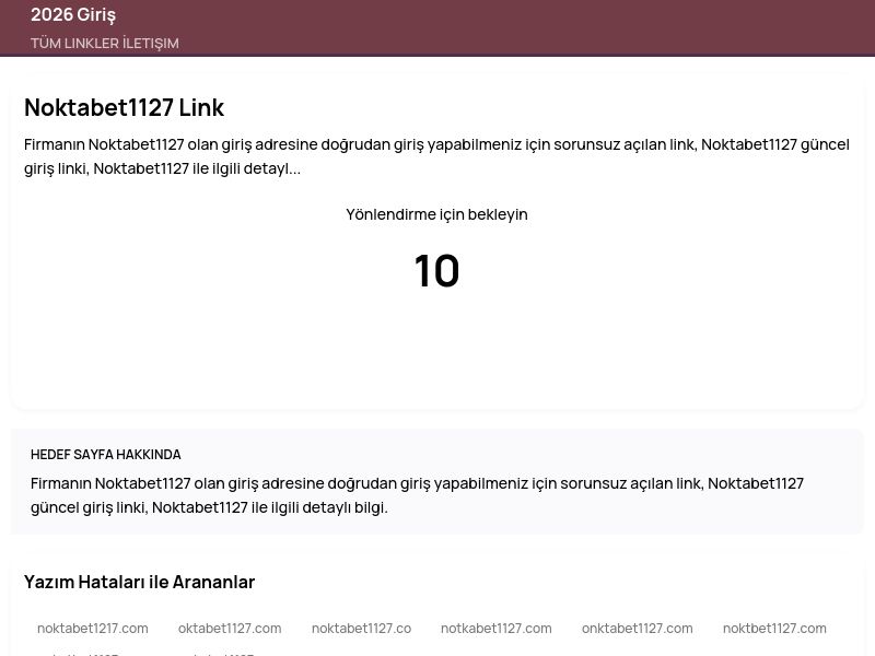 Noktabet1127 Link - 2026 Giriş - Ekran Görüntüsü