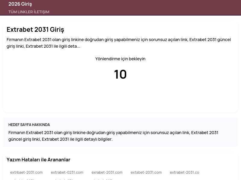 Extrabet 2031 Giriş - 2026 Giriş - Ekran Görüntüsü