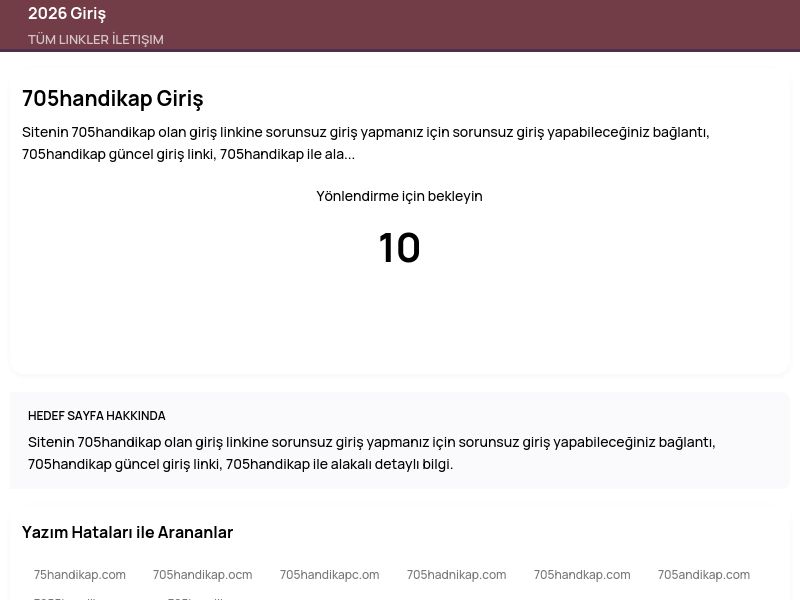 705handikap Giriş - 2026 Giriş - Ekran Görüntüsü
