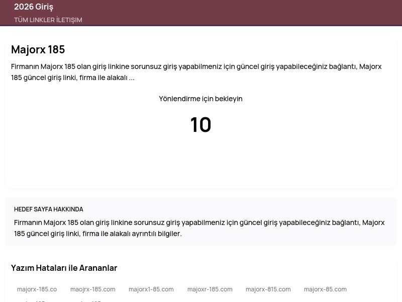 Majorx 185 - 2026 Giriş - Ekran Görüntüsü