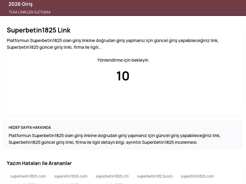Superbetin1825 Link - 2026 Giriş - Ekran Görüntüsü