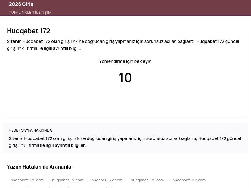 Huqqabet 172 - 2026 Giriş - Ekran Görüntüsü