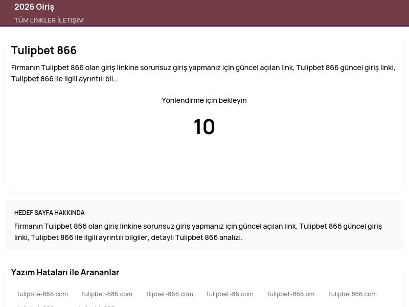 Tulipbet 866 - 2026 Giriş - Ekran Görüntüsü