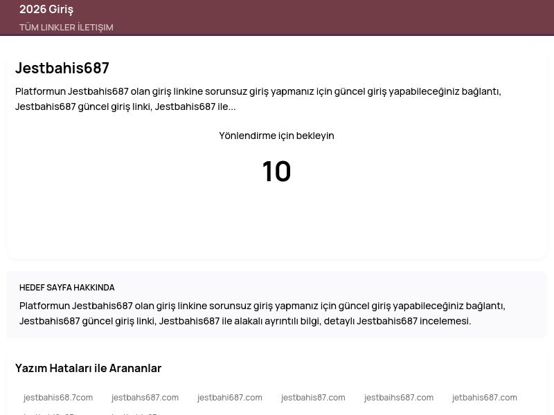 Jestbahis687 - 2026 Giriş - Ekran Görüntüsü