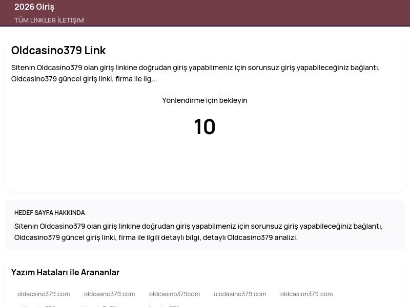Oldcasino379 Link - 2026 Giriş - Ekran Görüntüsü