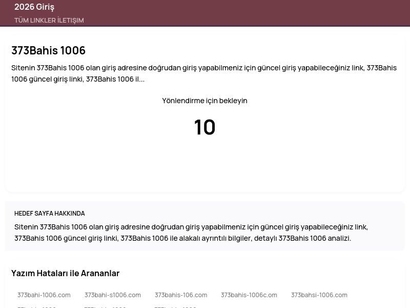 373Bahis 1006 - 2026 Giriş - Ekran Görüntüsü