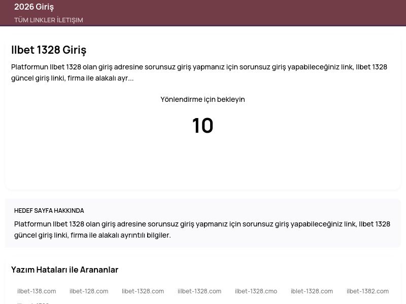 Ilbet 1328 Giriş - 2026 Giriş - Ekran Görüntüsü