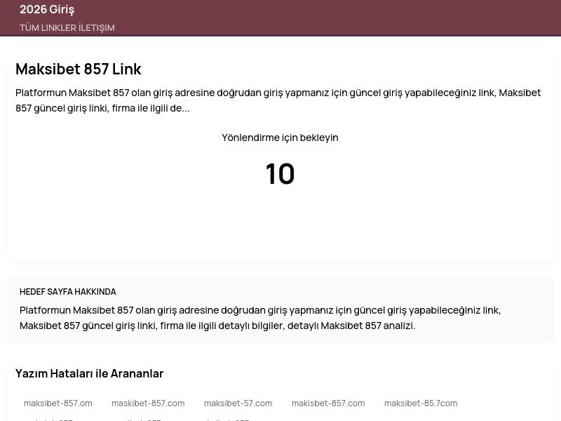 Maksibet 857 Link - 2026 Giriş - Ekran Görüntüsü