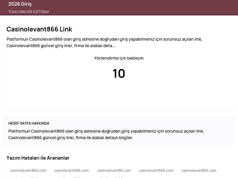 Casinolevant866 Link - 2026 Giriş - Ekran Görüntüsü