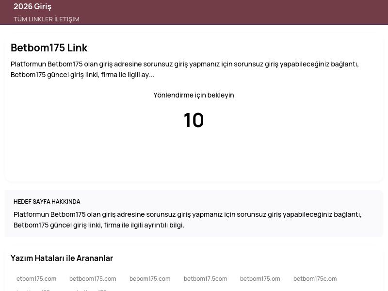 Betbom175 Link - 2026 Giriş - Ekran Görüntüsü