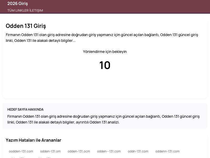 Odden 131 Giriş - 2026 Giriş - Ekran Görüntüsü