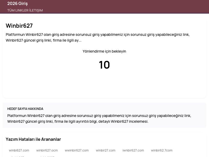 Winbir627 - 2026 Giriş - Ekran Görüntüsü