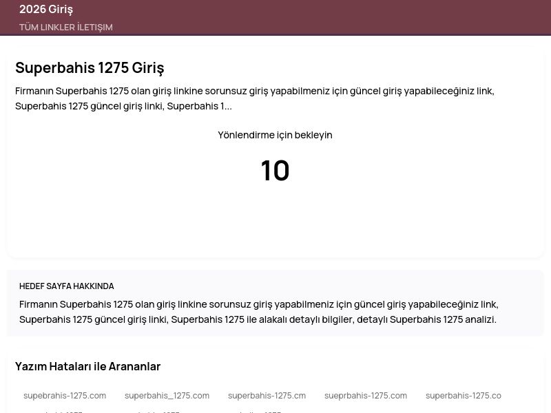 Superbahis 1275 Giriş - 2026 Giriş - Ekran Görüntüsü