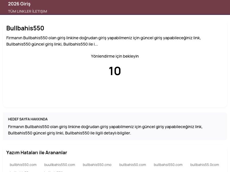 Bullbahis550 - 2026 Giriş - Ekran Görüntüsü