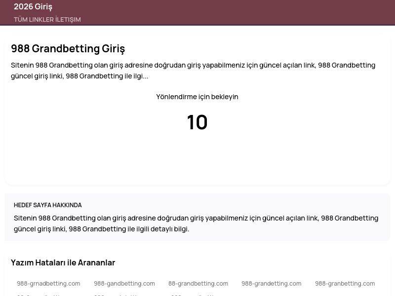 988 Grandbetting Giriş - 2026 Giriş - Ekran Görüntüsü