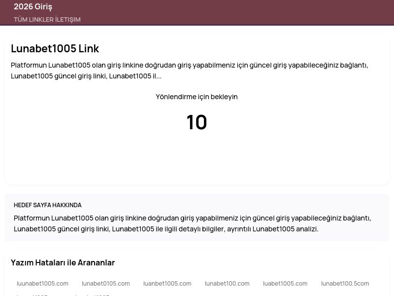Lunabet1005 Link - 2026 Giriş - Ekran Görüntüsü