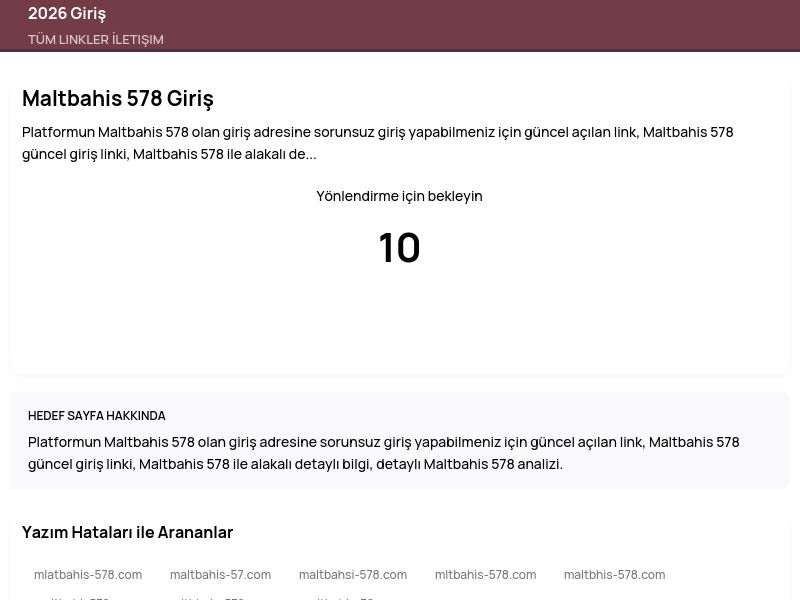 Maltbahis 578 Giriş - 2026 Giriş - Ekran Görüntüsü