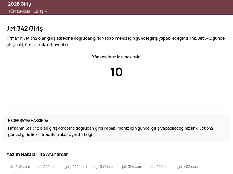 Jet 342 Giriş - 2026 Giriş - Ekran Görüntüsü