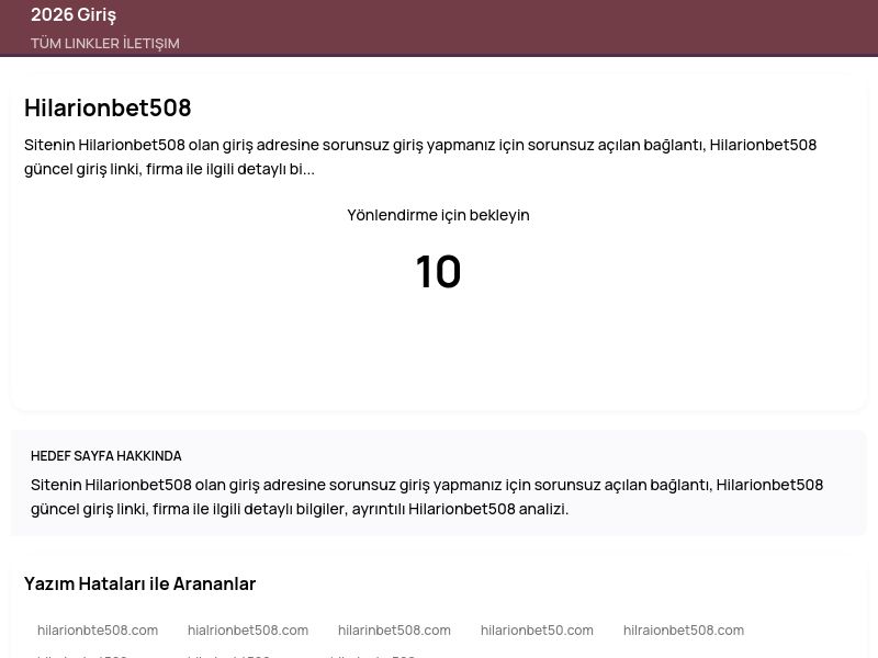 Hilarionbet508 - 2026 Giriş - Ekran Görüntüsü