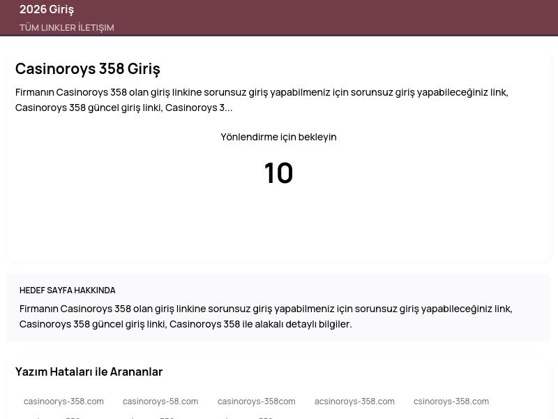 Casinoroys 358 Giriş - 2026 Giriş - Ekran Görüntüsü