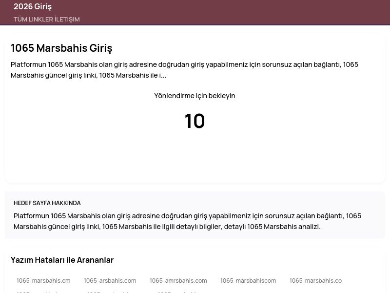 1065 Marsbahis Giriş - 2026 Giriş - Ekran Görüntüsü