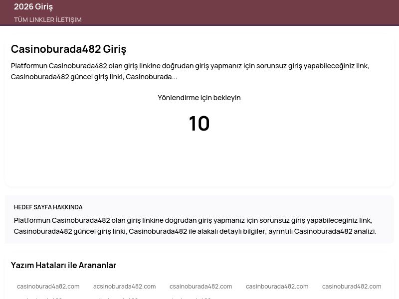 Casinoburada482 Giriş - 2026 Giriş - Ekran Görüntüsü
