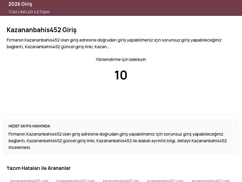 Kazananbahis452 Giriş - 2026 Giriş - Ekran Görüntüsü