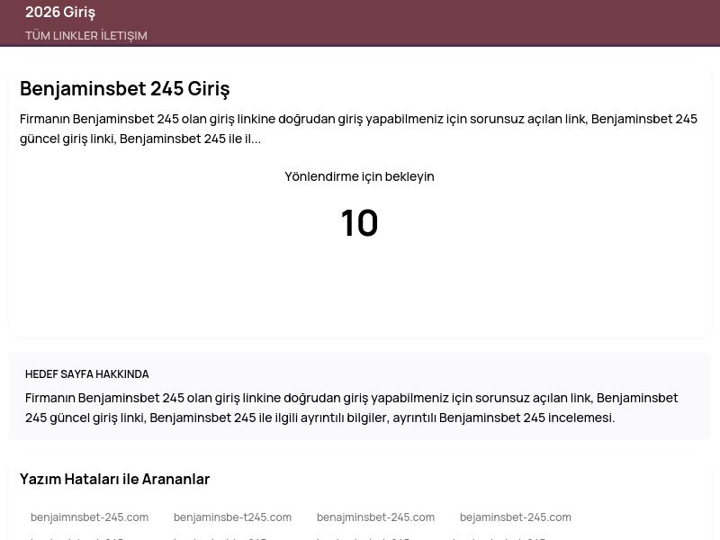 Benjaminsbet 245 Giriş - 2026 Giriş - Ekran Görüntüsü