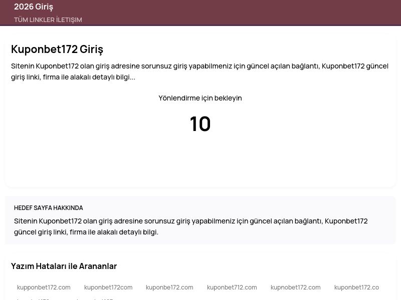 Kuponbet172 Giriş - 2026 Giriş - Ekran Görüntüsü
