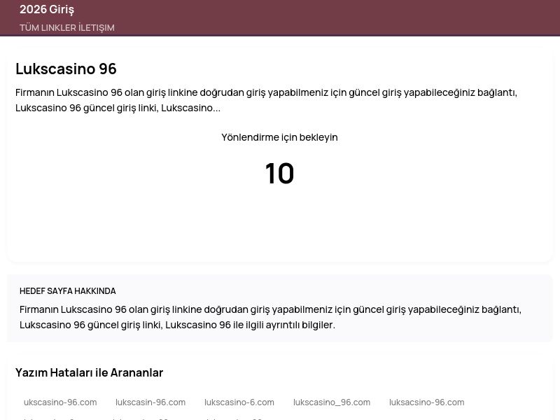 Lukscasino  96 - 2026 Giriş - Ekran Görüntüsü